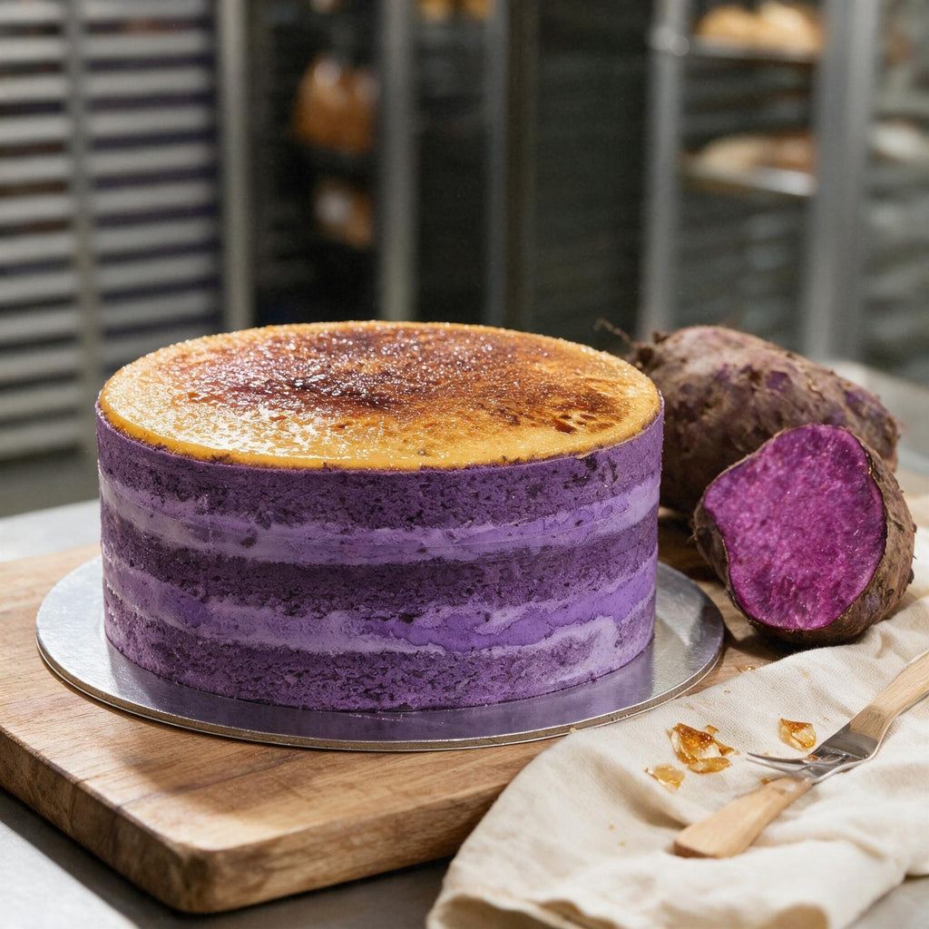 PURPLE YAM CREME CRULEE CAKE