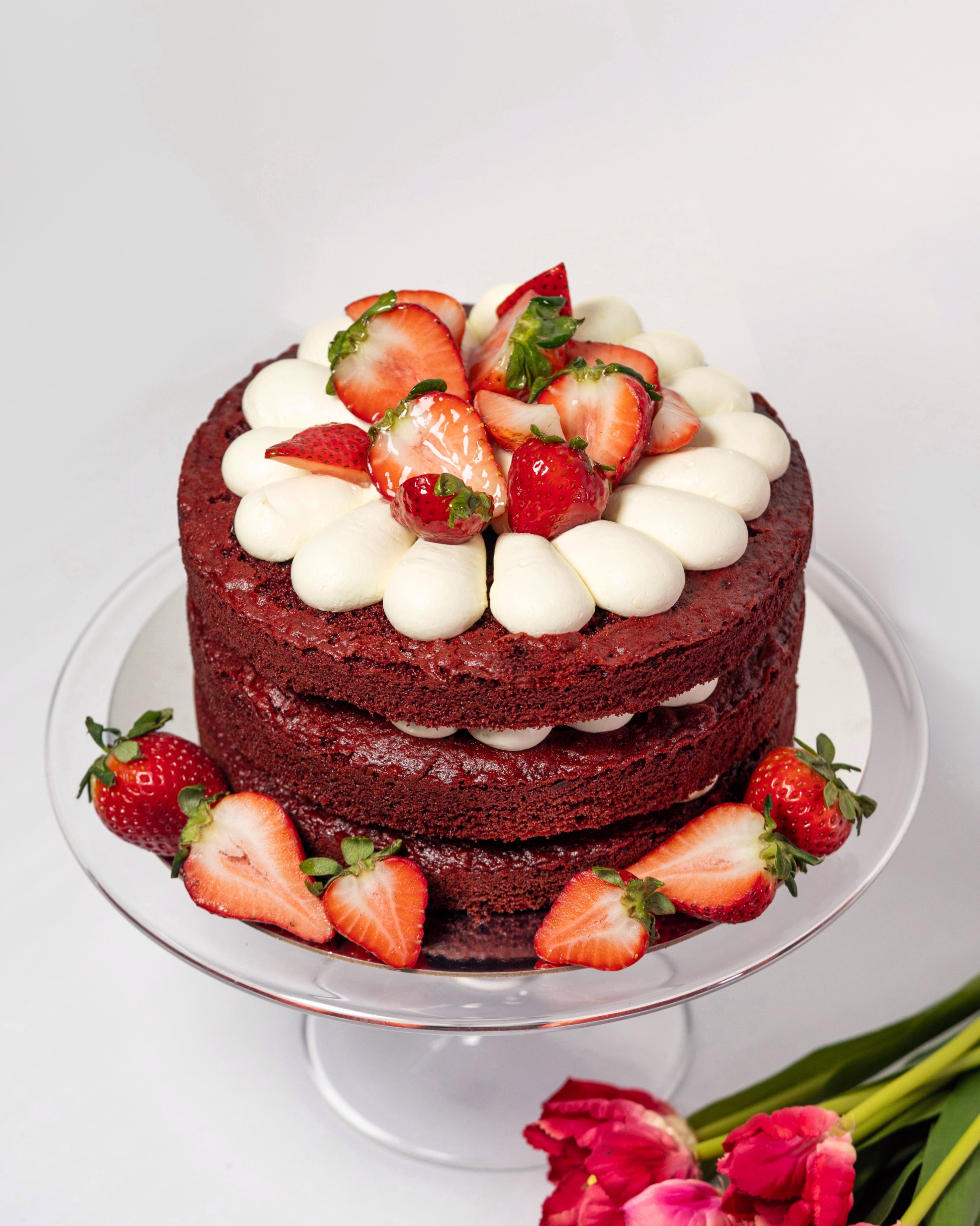 Red Velvet Strawberry Cake